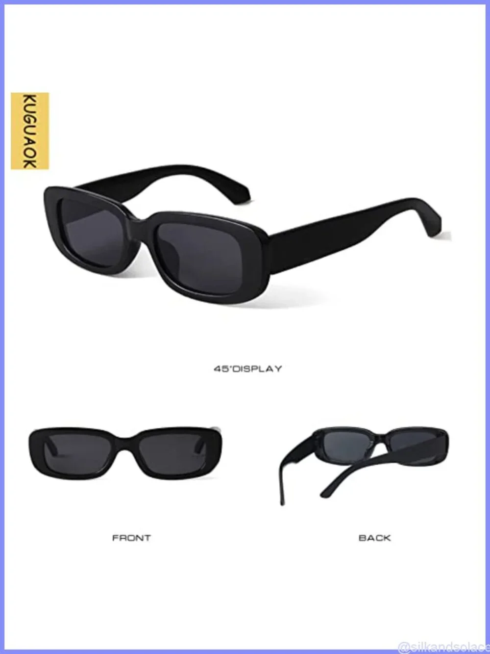Retro Rectangle Square Sunglasses UV Protection Full Frame Unisex